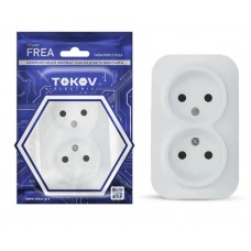 Розетка 2-м ОП Frea 16А IP20 250В без заземл. АБС-пластик бел. TOKOV ELECTRIC TKE-FR-R2-C01